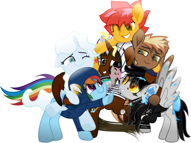 Size: 2663x2000 | Tagged: safe, artist:lightningbolt, artist:php178, artist:the smiling pony, derpibooru import, derpy hooves, rainbow dash, trixie, oc, oc:ciaran, oc:firebrand, oc:flutterknight, oc:lightning dee, oc:nocturnal vision, oc:sabayon, ponified, unofficial characters only, alicorn, earth pony, pegasus, pony, unicorn, derpibooru, castle sweet castle, g4, .svg available, :d, administrator, alicorn oc, all is well, alternate mane six, alternate versions at source, amber eyes, bedroom eyes, blue eyes, blue mane, blue tail, bow, bracelet, brown eyes, chains, choker, clothes, collaboration, colored pupils, colored sclera, costume, crowd, crying, cuddling, cute, cute face, cute little fangs, cute smile, default avatar, default avatar ponified, derp, derpibooru exclusive, derpibooru logo, derpibooru ponified, description is relevant, design, drawstrings, e621, ear fluff, ear piercing, earring, earth pony oc, element of derpibooru, emo, eyes closed, face paint, facial markings, facial piercing, fangs, featureless crotch, female, floppy ears, flowing mane, flowing tail, flying, folded wings, fuchsia eyes, gem, gemstones, gift art, golden eyes, gradient background, gradient mane, gradient tail, grin, group hug, group picture, group shot, hair, hair bow, hair over one eye, happiness, happy, high res, holding, holding a pony, hood, hoodie, hoof around neck, hoof heart, hoof hold, hoof on belly, hoof on head, horn, horn impalement, hug, image, inkscape, inspiration, inspirational, inspired, inspired by another artist, jewelry, kigurumi, lidded eyes, long mane, looking at each other, looking at someone, looking at you, looking down, looking into each others eyes, looking up, loose hair, magenta eyes, makeup, male, male and female, mare, messy mane, meta, meta:derpibooru community collaboration, minecraft, moderator, motivation, motivational description, movie accurate, multicolored hair, multicolored mane, multicolored tail, necklace, nocturnal vision's striped hoodie, ocbetes, one ear down, one eye closed, one eye covered, open mouth, open smile, panic! at the disco, pegasus oc, piercing, plushie, png, pointing, pointy ponies, ponies riding ponies, positive body image, present, rain, raised hoof, reaching, realistic mane, riding, riding a pony, semi-ponified, simple background, sitting, smiley face, smiling, smiling at each other, smiling at you, source in the description, speaking fancy, spiked choker, spiked wristband, spread wings, squee, stallion, standing, striped hoodie, striped mane, striped tail, tail, tail bow, tattoo, tears of joy, teary eyes, text, thank you, thanks, three quarter view, transparent background, trixie's cutie mark, two toned mane, two toned tail, umbrella, underhoof, unicorn oc, upside-down hoof heart, vector, wall of tags, white mane, white tail, wholesome, wing hands, wing hold, wing sleeves, wing tattoo, winghug, wings, wings down, wink, wristband, yellow eyes, yellow sclera, you guys are awesome and i love you