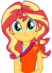 Size: 2344x3287 | Tagged: safe, artist:chrismc373, derpibooru import, sunset shimmer, human, equestria girls, g4, cute, female, high res, image, indian, png, shimmerbetes, simple background, solo, transparent background