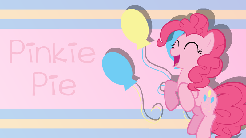 Size: 1920x1080 | Tagged: safe, artist:mlpwallpapermaker, derpibooru import, pinkie pie, earth pony, pony, g4, ^^, cutie mark, eyes closed, female, image, laughing, mare, name, open mouth, open smile, png, shadow, smiling, solo, stripes, wallpaper