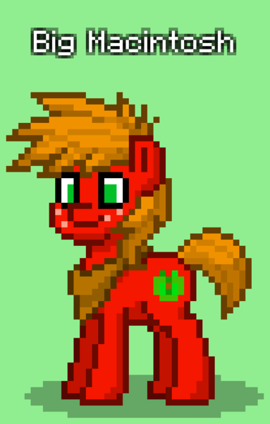 Size: 528x828 | Tagged: safe, derpibooru import, big macintosh, earth pony, pony, pony town, g4, green background, image, male, png, simple background, solo, stallion