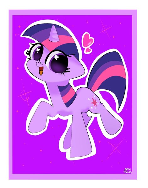 Size: 1074x1368 | Tagged: safe, artist:petaltwinkle, derpibooru import, twilight sparkle, pony, unicorn, g4, chibi, cute, floppy ears, heart, heart eyes, image, jpeg, solo, twiabetes, unicorn twilight, wingding eyes