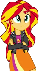 Size: 486x863 | Tagged: safe, artist:paco777yuyu, derpibooru import, edit, edited screencap, screencap, sunset shimmer, human, equestria girls, g4, background removed, beautiful, big eyes, clothes, crossed arms, cute, eyebrows, female, frown, green eyes, heart, image, jacket, leather, leather jacket, love, my little pony equestria girls: better together, my little pony equestria girls: rainbow rocks, png, relaxing, shimmerbetes, simple background, solo, transparent background