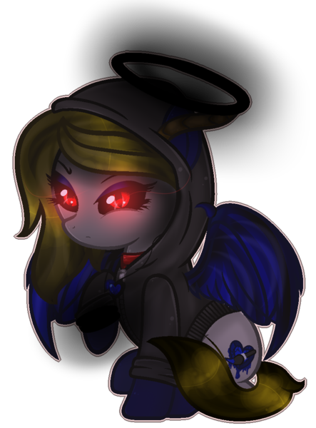 Size: 814x1102 | Tagged: safe, artist:angellightyt, derpibooru import, oc, oc:angel light, unofficial characters only, pegasus, pony, base used, black sclera, choker, clothes, eyelashes, glow, glowing eyes, halo, hoodie, image, nightmarified, pegasus oc, png, simple background, solo, transparent background, wings