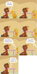 Size: 1001x1984 | Tagged: safe, artist:seawitchsteph, derpibooru import, oc, oc:meadow lark (ask merriweather), oc:techno wizard, pegasus, pony, unicorn, colt, foal, image, magic, male, png, stallion