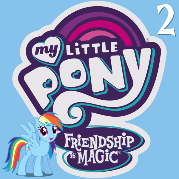 Size: 5252x5250 | Tagged: safe, derpibooru import, rainbow dash, pegasus, pony, g4, 2, album cover, female, image, mare, my little pony logo, number, png