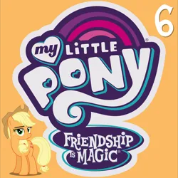 Size: 5252x5250 | Tagged: safe, derpibooru import, applejack, earth pony, pony, g4, 6, album cover, applejack's hat, cowboy hat, female, hat, image, mare, my little pony logo, number, png