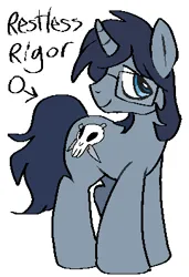 Size: 272x398 | Tagged: safe, artist:muffinz, derpibooru import, oc, oc:restless rigor, unofficial characters only, pony, unicorn, image, mortician, pixel-crisp art, png, simple background, solo, white background