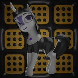 Size: 4096x4096 | Tagged: safe, artist:comorito, derpibooru import, oc, oc:weel'kha, kirin, 3d, clothes, collar, horn, horn ring, image, jewelry, kirin oc, latex, latex nun, nun, png, ring, socks