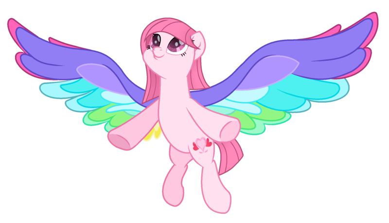 Size: 2252x1289 | Tagged: safe, artist:angellight-bases, artist:muhammad yunus, derpibooru import, oc, oc:annisa trihapsari, unofficial characters only, earth pony, pegasus, pony, g4, base used, female, flying, image, mare, movie accurate, my little pony: rainbow roadtrip, png, simple background, smiling, solo, transparent background, wing bling, wings