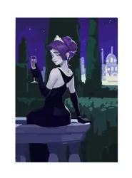 Size: 3026x4096 | Tagged: safe, artist:hyung7754, derpibooru import, rarity, human, equestria girls, g4, alcohol, champagne, champagne glass, clothes, dress, drink, evening gloves, evening gown, female, garden, gloves, gown, humanized, image, jewelry, jpeg, lidded eyes, long gloves, looking at you, looking back, looking back at you, necklace, smiling, solo, tiara, wine