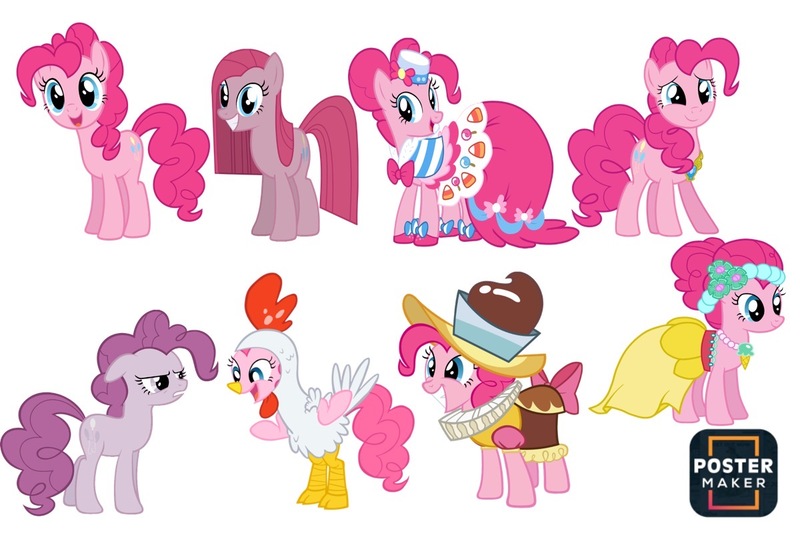 Size: 1200x800 | Tagged: safe, derpibooru import, chancellor puddinghead, pinkie pie, earth pony, pony, g4, animal costume, bridesmaid dress, chicken pie, chicken suit, clothes, costume, discorded pinkie pie, dress, element of laughter, female, gala dress, image, jpeg, mare, nightmare night costume, pinkamena diane pie, simple background, white background