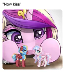 Size: 1024x1134 | Tagged: safe, alternate version, artist:lailyren, derpibooru import, princess cadance, oc, oc:demure breeze, alicorn, pegasus, pony, g4, alternate character, clothes, commission, heart, heart eyes, image, jpeg, meme, now kiss, oc x oc, ponified animal photo, ponified meme, princess of shipping, shipper on deck, shipping, toy, uniform, wingding eyes, wonderbolt trainee uniform, ych result