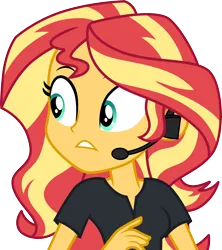 Size: 3000x3381 | Tagged: safe, artist:cloudy glow, derpibooru import, sunset shimmer, human, all the world's off stage, equestria girls, equestria girls series, g4, director shimmer, female, high res, image, my little pony equestria girls: better together, png, simple background, solo, transparent background, vector