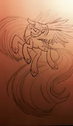 Size: 660x1143 | Tagged: safe, artist:kluzart, derpibooru import, twilight sparkle, twilight sparkle (alicorn), alicorn, pony, g4, image, monochrome, png, solo, traditional art