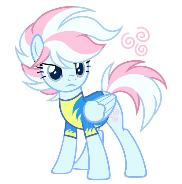 Size: 1280x1291 | Tagged: safe, artist:vi45, derpibooru import, oc, unofficial characters only, pegasus, pony, g4, clothes, female, image, jpeg, mare, pegasus oc, simple background, solo, uniform, white background, wings, wonderbolt trainee uniform