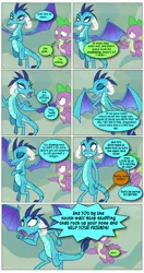 Size: 868x1638 | Tagged: safe, artist:dziadek1990, derpibooru import, edit, edited screencap, screencap, princess ember, spike, dragon, g4, sweet and smoky, comic, conversation, dialogue, flying, image, png, screencap comic, text, winged spike, wings