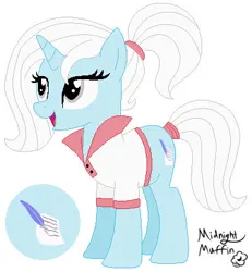 Size: 383x414 | Tagged: safe, artist:midnightmuffinda, derpibooru import, oc, oc:crystal clear, unofficial characters only, pony, unicorn, fanfic:muffins, fanfic:scootaloo's sacrifice, 2019, base used, fanfic art, female, horn, image, jpeg, mare, signature, simple background, solo, therapist, unicorn oc, white background