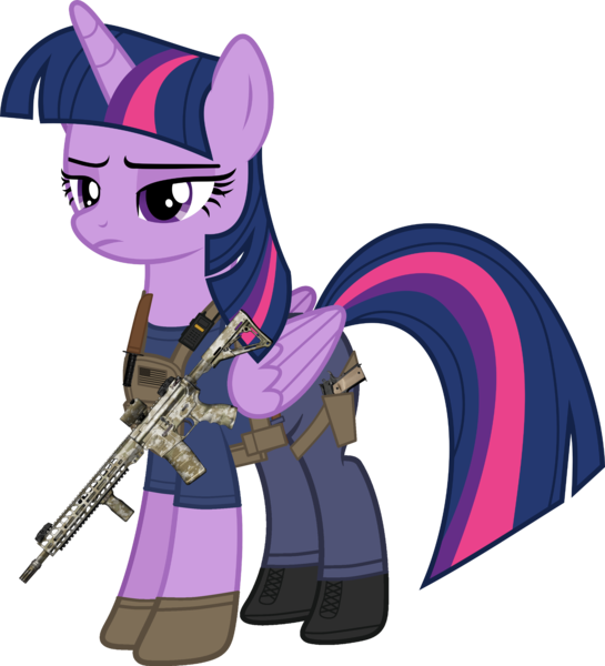 Size: 2475x2726 | Tagged: safe, artist:edy_january, artist:starryshineviolet, derpibooru import, edit, vector edit, twilight sparkle, alicorn, pony, g4, ar15, armor, assault rifle, body armor, call of duty, call of duty: modern warfare 2, clothes, combat knife, denim, gloves, gun, handgun, high res, image, jeans, john "soap" mactavish, knife, long pants, m1911, m4, m4a1, military, pants, parody, pistol, png, reference, rifle, shirt, simple background, soldier, soldier pony, solo, special forces, tactical, tactical pony, tactical vest, task forces 141, transparent background, united states, vector, vest, weapon