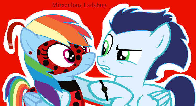 Size: 749x404 | Tagged: safe, artist:soarinrainbowdash3, derpibooru import, rainbow dash, soarin', pegasus, pony, g4, clothes, cosplay, costume, female, image, jpeg, male, mare, miraculous ladybug, shipping, soarindash, stallion, straight