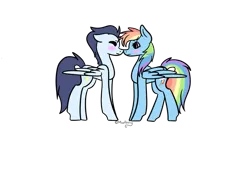 Size: 749x562 | Tagged: safe, artist:lceiandic, derpibooru import, rainbow dash, soarin', pegasus, pony, g4, duo, female, image, male, mare, png, shipping, simple background, soarindash, stallion, straight, transparent background, vector