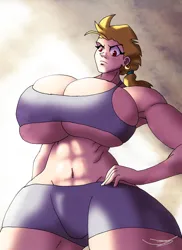 Size: 1280x1761 | Tagged: suggestive, artist:ringteam, derpibooru import, bulk biceps, human, g4, big breasts, breasts, buffy biceps, busty buffy biceps, female, huge breasts, humanized, image, impossibly large breasts, jpeg, looking at you, rule 63, signature, solo, solo female, wide hips