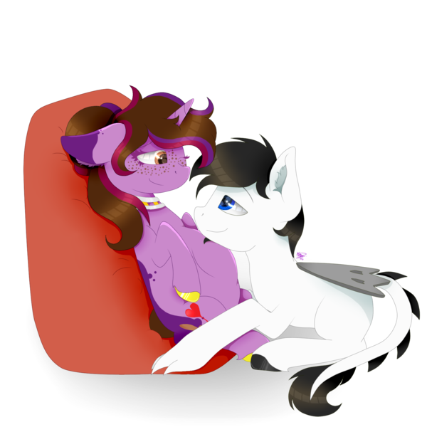 Size: 1600x1600 | Tagged: safe, artist:kathepart, derpibooru import, oc, oc:kathepaint, original species, plane pony, pony, unicorn, blue eyes, brown eyes, collar, couple, duo, freckles, image, plane, png, pregnant, simple background, transparent background