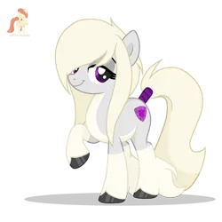 Size: 4000x4000 | Tagged: safe, artist:r4hucksake, derpibooru import, oc, oc:tanzanite culet, earth pony, pony, female, image, looking at you, mare, png, raised hoof, simple background, smiling, solo, standing, tail, tail wrap, transparent background