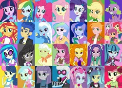 Size: 2616x1907 | Tagged: safe, derpibooru import, official, adagio dazzle, apple bloom, applejack, aria blaze, big macintosh, bon bon, cheerilee, flash sentry, fluttershy, granny smith, lyra heartstrings, maud pie, octavia melody, photo finish, pinkie pie, pixel pizazz, princess celestia, princess luna, rainbow dash, rarity, roseluck, scootaloo, sonata dusk, spike, sunset shimmer, sweetie belle, sweetie drops, trixie, twilight sparkle, vinyl scratch, violet blurr, dog, equestria girls, g4, apple sisters, belle sisters, cutie mark crusaders, female, humane five, image, jpeg, pie sisters, principal celestia, siblings, sisters, spike the dog, the dazzlings, the snapshots, vice principal luna