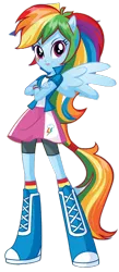 Size: 582x1341 | Tagged: safe, derpibooru import, rainbow dash, equestria girls, g4, equestria girls plus, image, png, ponied up, simple background, solo, transparent background, wings