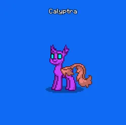 Size: 382x381 | Tagged: safe, derpibooru import, oc, oc:calyptra, unofficial characters only, changedling, changeling, pony, pony town, blue background, do not steal, female, image, original character do not steal, png, simple background, solo