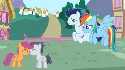 Size: 749x422 | Tagged: safe, artist:shieldwingarmorofgod, derpibooru import, rainbow dash, rumble, scootaloo, soarin', pegasus, pony, g4, colt, female, filly, foal, image, jpeg, male, mare, rumbloo, shipping, siblings, sisters, soarindash, stallion, straight