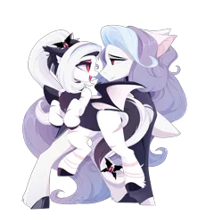 Size: 6000x6480 | Tagged: safe, artist:xsatanielx, derpibooru import, oc, oc:nightlight snow, unofficial characters only, bat pony, pony, derpibooru community collaboration, 2024 community collab, bat pony oc, bat wings, duo, father and child, father and daughter, female, image, male, mare, png, simple background, transparent background, wings