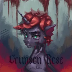 Size: 3000x3000 | Tagged: safe, artist:bultico, derpibooru import, oc, oc:crimson rose, unofficial characters only, pony, unicorn, commission, eye scar, facial scar, high res, image, jpeg, male, scar, solo, stallion, torn ear