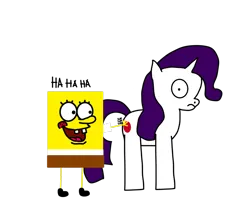 Size: 2000x1667 | Tagged: artist needed, source needed, suggestive, derpibooru import, rarity, pony, unicorn, g4, 1000 hours in ms paint, duo, image, png, simple background, slap, spanking, spongebob squarepants, transparent background, wat, why, wtf