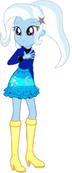 Size: 496x1196 | Tagged: safe, artist:ajosterio, derpibooru import, trixie, equestria girls, g4, boots, clothes, cute, cutie mark, cutie mark on clothes, diatrixes, high heel boots, image, png, ponytail, shirt, shoes, simple background, skirt, solo, transparent background