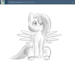 Size: 1280x1047 | Tagged: safe, artist:penguinpotential, derpibooru import, oc, oc:frigid drift, pegasus, pony, ask frigid drift, female, image, mare, monochrome, png, sketch, solo