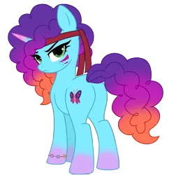 Size: 9787x10117 | Tagged: safe, artist:ejlightning007arts, derpibooru import, pony, unicorn, g4, g5, my little pony: tell your tale, spoiler:g5, spoiler:my little pony: tell your tale, spoiler:tyts01e66, badass, bandana, butt, butt focus, coat markings, cute, freckles, friday night food fight, g5 to g4, generation leap, gradient mane, image, looking back, makeup, misty brightdawn, mistybetes, mistybutt, plot, png, rebirth misty, serious, simple background, socks (coat marking), solo, transparent background, vector, war paint