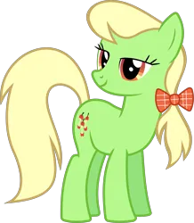 Size: 5360x6141 | Tagged: safe, artist:90sigma, derpibooru import, apple munchies, earth pony, pony, g4, the last roundup, .svg available, absurd resolution, apple family member, background pony, bow, female, hair bow, image, lidded eyes, mare, png, simple background, solo, transparent background, vector