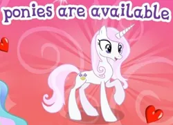 Size: 421x304 | Tagged: safe, derpibooru import, screencap, fleur-de-lis, earth pony, pony, unicorn, g4, concave belly, cropped, english, female, gameloft, heart, horn, image, long horn, mare, meme, my little pony: magic princess, open mouth, open smile, png, raised hoof, slender, smiling, solo, text, thin, two toned mane, wow! glimmer