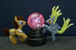 Size: 2000x1333 | Tagged: safe, alternate version, artist:malte279, derpibooru import, part of a set, derpy hooves, doctor whooves, time turner, g4, chenille, chenille stems, chenille wire, craft, image, jpeg, pipe cleaner sculpture, pipe cleaners, plasma ball