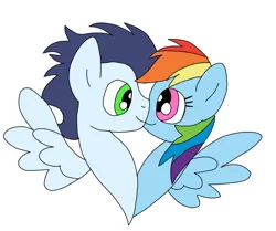 Size: 860x720 | Tagged: safe, artist:dasher666, derpibooru import, rainbow dash, soarin', pegasus, pony, g4, female, image, male, mare, png, shipping, simple background, soarindash, stallion, straight, white background