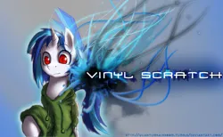 Size: 1280x788 | Tagged: safe, artist:quantumrainboom, derpibooru import, vinyl scratch, unicorn, g4, horn, image, png, red eyes, wallpaper