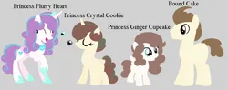 Size: 1176x468 | Tagged: safe, artist:alyssadawnmyers, artist:selenaede, derpibooru import, pound cake, princess flurry heart, oc, oc:princess crystal cookie, oc:princess ginger cupcake, alicorn, pegasus, pony, g4, base used, concave belly, cute, eyes closed, father and child, father and daughter, female, filly, flurrybetes, foal, folded wings, group, height difference, husband and wife, image, male, mare, mother and child, mother and daughter, ocbetes, offspring, older, older flurry heart, older pound cake, parent:pound cake, parent:princess flurry heart, parents:poundflurry, physique difference, png, poundabetes, quartet, raised hoof, ship:poundflurry, shipping, siblings, simple background, sisters, slender, stallion, straight, thin, wings