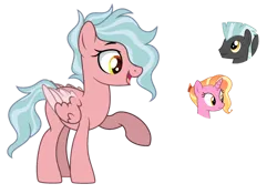 Size: 1024x718 | Tagged: safe, artist:sapphiretwinkle, derpibooru import, luster dawn, thunderlane, oc, pegasus, pony, g4, base used, colored wings, female, image, mare, offspring, parent:luster dawn, parent:thunderlane, png, simple background, transparent background, two toned wings, wings