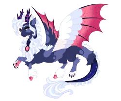 Size: 3600x3000 | Tagged: safe, artist:gigason, derpibooru import, oc, oc:phantom, unofficial characters only, draconequus, hybrid, image, interspecies offspring, obtrusive watermark, offspring, parent:discord, parent:princess luna, parents:lunacord, png, simple background, solo, transparent background, watermark