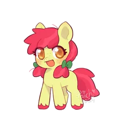 Size: 1097x1106 | Tagged: safe, artist:paichitaron, derpibooru import, apple bloom, earth pony, pony, g4, adorabloom, alternate hairstyle, blushing, cute, daaaaaaaaaaaw, female, filly, foal, hnnng, image, missing accessory, open mouth, open smile, pigtails, png, redesign, simple background, smiling, solo, transparent background, twintails, unshorn fetlocks