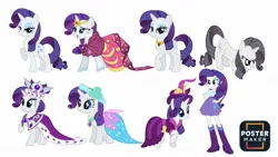 Size: 1280x720 | Tagged: safe, artist:savannathedisneyand, derpibooru import, princess platinum, rarity, human, pony, unicorn, equestria girls, g4, bridesmaid dress, clothes, coronation dress, discorded rarity, dress, element of generosity, gala dress, horn, image, jpeg, simple background, white background