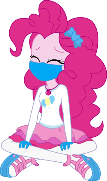 Size: 2766x4672 | Tagged: safe, artist:brokenadam, artist:limedazzle, derpibooru import, edit, pinkie pie, equestria girls, g4, bow, clothes, coronavirus, covid-19, face mask, female, gloves, high res, image, long sleeves, mask, my little pony equestria girls: better together, pinkie pie's rah rah skirt, png, rah rah skirt, simple background, skirt, solo, transparent background