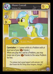 Size: 344x480 | Tagged: safe, derpibooru import, doctor fauna, earth pony, pony, g4, secret of my excess, ccg, clothes, enterplay, female, image, jpeg, mare, merchandise, my little pony collectible card game, premiere, shirt, solo, wrong name