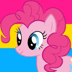 Size: 512x512 | Tagged: safe, derpibooru import, pinkie pie, g4, free to use, image, pansexual pride flag, png, pride, pride flag, pride month, profile picture, solo